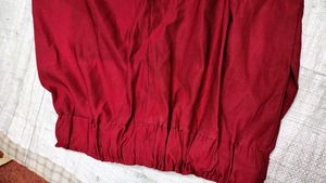 Maroon Elastic Waist Pants
