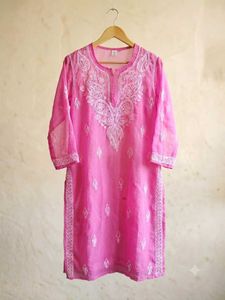 Pink Chikankari Kurta