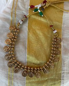Indian Gold Tone Coin Necklace
