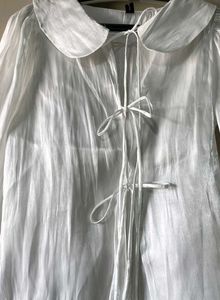 White Poet Blouse with Tie
