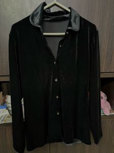 black velvet shirt - M