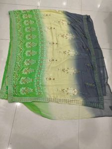 y2k Embellished Ombre Saree