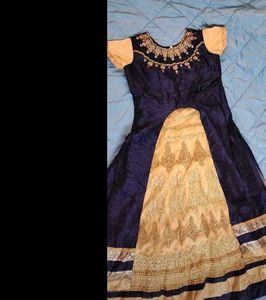 Elegant Navy & Gold Ethnic Dress
