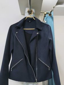 Stylish Navy Blue Biker Jacket