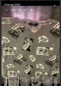 Comic Print Crop Top