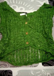 Chic Green Knit Cardigan