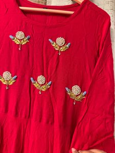 Rose Pink Embroidered Full Gown- Bust- 38/40