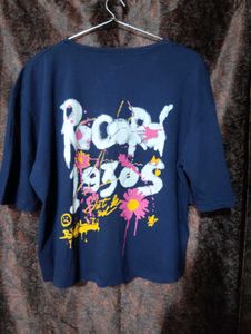 Cute Navy Blue "Just Be Cool" Daisy T-Shirt