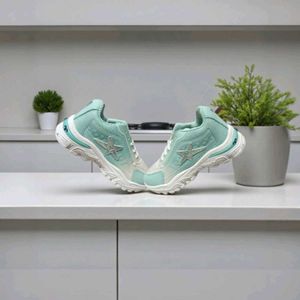 Mint Green Glitter Star Sneakers