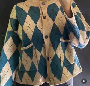 Argyle Knit Cardigan