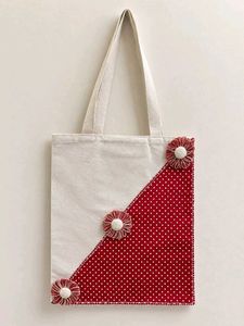 Tote Bag with Floral Accents