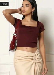 Shein Square Neck Short Sleeve Tshirt