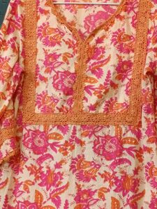 Vibrant Floral Print Kurta Set with Dupatta
