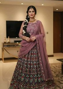 Multicolour Full Embroidery Lehenga .