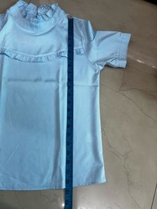 Cute Blue Ruffle Top