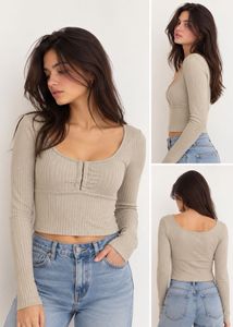 ONLY brand Ribbed Long Sleeve Cropped Top