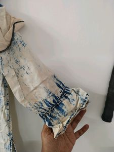 Off-the-Shoulder Bleach Dress