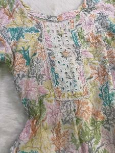 Pastel Floral &amp; Botanical Printed Kurti &amp; salwar