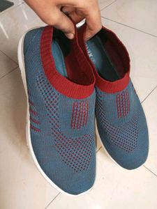 Stylish Blue Slip-On Sneakers