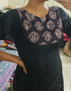 Stylish Black Kurta with Mirror Work