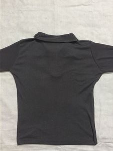 Ribbed Collared Long Sleeve Top