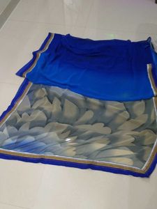 Blue Ombre Print Saree
