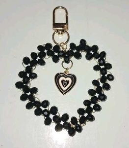 Heart Beaded Keychain