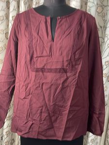 Maroon Embroidered Kurti