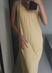 Glittery Flowy Yellow Maxi Dress