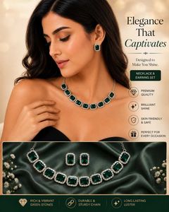 Combo|| Emerald and Red Necklace Set