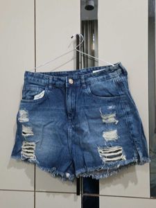Distressed Denim Shorts