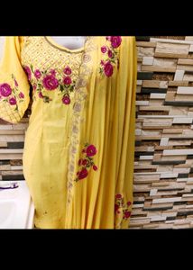 Yellow Embroidered Kurta