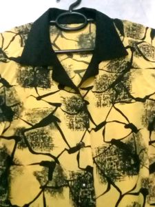 Retro Abstract Print Short Sleeve Top