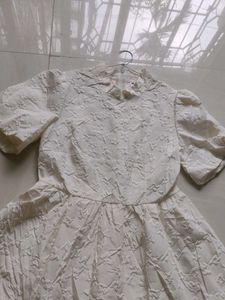 cheongsam white puff sleeve dress