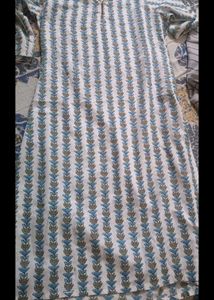 women off white cotton kurta