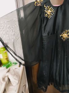 Elegant Black Embellished Gown..