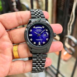 Seiko Day-Date Watch - Blue Dial