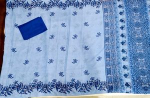 🇳🇿💫🎀Elegant Sky  Saree with Intricate Blu