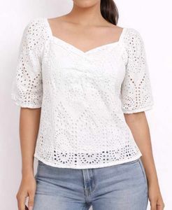 Chic White Broderie Anglaise Top