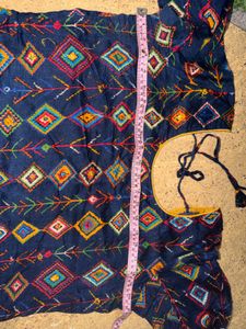 Yellow &amp; Navy Ethnic salwar Kurta with Dupatta