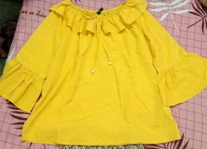 Bright Yellow Ruffled Top