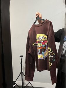 Brown Graphic Long Sleeve T-Shirt