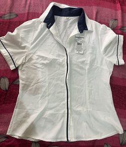 Stylish White Button-Down Top