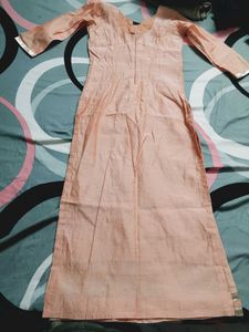 Peach kurti with pearls