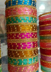 Green &amp; Gold Bangles