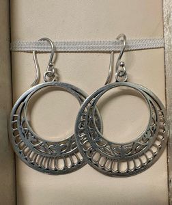 Oxidised silver Hoop Earrings