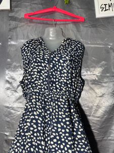 Navy &amp; White Polka Dot Dress