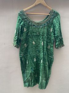Embellished Green Kurta