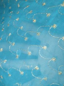 Elegant Teal Saree with Sequins &amp; Beads