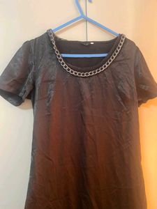 Black Chain Detail Party Dress &amp; thigh high socks